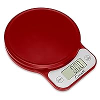 Escali Telero Digital Food Scale, Multi-Functional Kitchen Scale, Precise Weight Measuring and Portion Control, 7.62 x 6.1 x 1.28 inches, Red (T136)