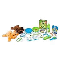 Feeding and Grooming Pet Care Play Set - Pretend Play Vet Toy Veterinarian Kit For Kids