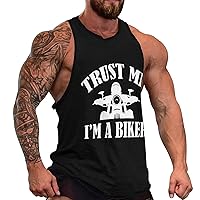 Trust Me I'm Biker Men's Workout Tank Top Casual Sleeveless T-Shirt Tees Soft Gym Vest for Indoor Outdoor
