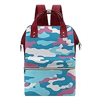 Pink and Blue Camouflage Waterproof Mommy Bag Diaper Bag Backpack Multifunction Large Capacity Travel Bag