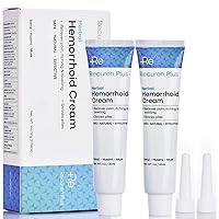 Recuren Plus Hemorrhoid Treatment, Natural Hemorrhoid Cream, Piles Treatment, Soothes Burning, Itching and Discomfort, Shrinks Piles, 6 Nozzles, 1 oz x 2 Pack