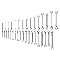 TEKTON Reversible 12-Point Ratcheting Combination Wrench Set, 34-Piece (1/4-1 in., 6-24 mm) | WRC94005