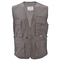 Foxfire Men's Utility Hiking Safari Vest for Travel, Photo, and Outdoor Wear with Pockets, Cotton