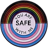 YOU ARE SAFE WITH ME,Pride Pins Rainbow Enamel Pins,Nurse Doctor Police Medical Students Brooch, Cute Lapel Pin for Clothing Hat Backpack Decoration,Funny Badge Jewelry Gift