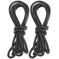 Waxed Round Dress Shoe Laces for Mens Dress Shoes, Black