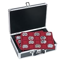 LEUCHTTURM1917 Coin case Cargo S6 for 120 10- / 20-Euro Coins in Capsules, Black / Silver