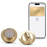 Level Lock+ Smart Lock Plus Apple Home Keys - Smart Deadbolt for Keyless Entry - Includes Key Fobs - Works with iOS, Android, Apple HomeKit (Polished Brass)