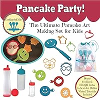 Pancake Party! - The Ultimate Pancake Art Making Gift Set + Bonus Storage Tote Interactive Cookbook w/QR Codes scan Free Virtual Cooking Classes
