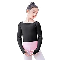 Daydance Girls Long Sleeve Dance Sweater Soft Ballet Warm Up Pullover for Leotards