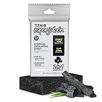 T.Taio Esponjabon Charcoal Soap Sponge - Cleansing Shower Scrubber - Cleaning Bath Wash Scrub - Oil Removal - Massage & Lather Foot, Elbow, & Face - Bathroom Accessories - Charcoal