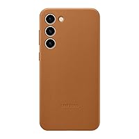 SAMSUNG Galaxy S23+ Plus Leather Phone Case, Premium Protective Cover w/ Front and Back Protection, Soft Grip, US Version, EF-VS916LAEGUS, Camel