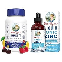 Immunity Gummies & Liquid Zinc Bundle by MaryRuth's | 5-in-1 Sugar Free Immunity Gummies, 90ct | Ionic Zinc Sulfate Drops + Organic Glycerin, 4oz | Formulated for Adults & Kids | Vegan, Non-GMO