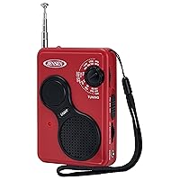 JENSEN JEP-100 Portable AM/FM Weather Band Radio with Flashlight, Compact Size Emergency Radio, Receives Broadcast by NOAA on All 7 Weather Band Frequencies