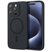 ESR for iPhone 15 Pro Max Case with MagSafe, Supports Magnetic Charging, Slim Liquid Silicone Case, Shock Absorbing, Screen and Camera Protection, Cloud Series, Black