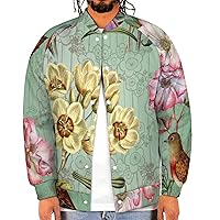 Beautiful Flower And Birds Baseball Jacket Men Vintage Motorcycle Jackets Unisex Coats Streetwear
