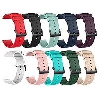10Pack Compatible with FITVII H56/FT26 Fitness Tracker 1.7 inch Bands 22mm, Replacement Breathable Lightweight Soft Silicone Sweat Resistant Sport Wristbands Band for FITVII H56
