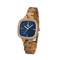 Zeitholz Woman Wood Watch, Wooden Watch, Gifts, Analog Watch, Rosswein Collection 36mm, 100% Natural Wood with Japanese Quartz Movement.