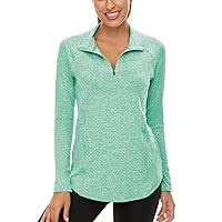 LURANEE Womens UPF 50+ Long Sleeve 1/4 Zip Pullover Athletic Hiking Running Workout Tops