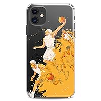 TPU Case Compatible for iPhone 14 Basketball Print Sport Soft Slim fit Ball Top Cute Championship Fun Clear Manly Flexible Silicone Design Powerful