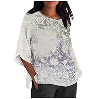 Women's Summer Blouses 2023 Tops Dressy Casual 3/4 Sleeve Blouses Floral Work Shirts Blouses and Tops Fashion