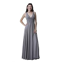 Women's Floor Length Sleeveless Embroidered Evening Gown