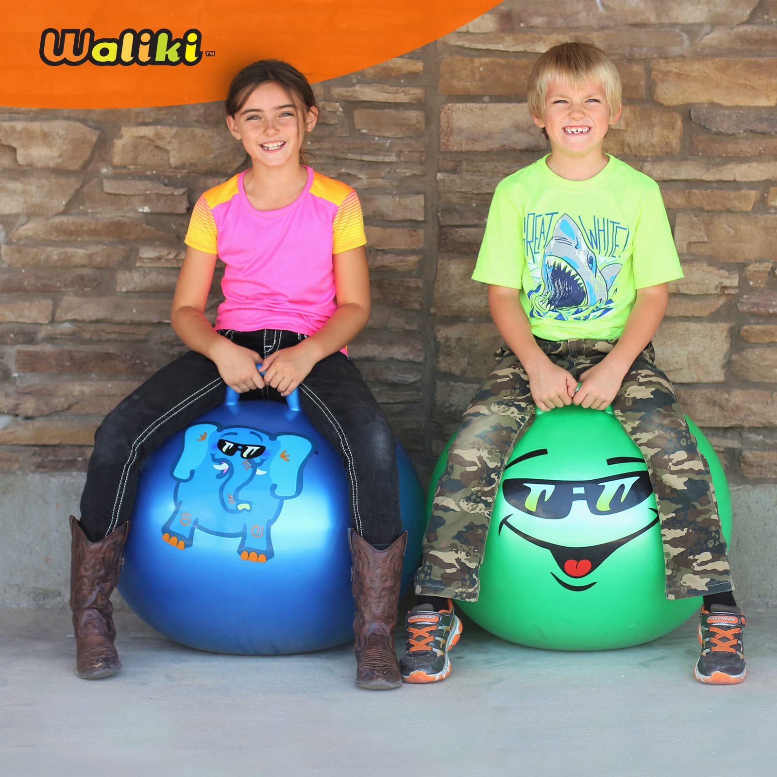 WALIKI Hopper Ball for Kids | Hippity Hop Ball | Jumping Hopping Ball | Therapy Ball | Green (Ages: 7-9 (20
