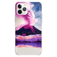 TPU Case Compatible with iPhone 15 14 13 12 11 Pro Max Plus Mini Xs Xr X 8+ 7 6 5 SE Volcano Purple Smoke Print Pink Fog Cute Clear Art Flexible Silicone Forest Nature View Slim fit Design Cute