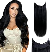 Ponytail Extension Human Hair 16 Inch Bundle Wire Hair Extensions 16Inch 1 Jet Black