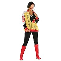Adult Yellow Push It Pop Star Halloween Costume Womens, 90's Hip Hop Music Yellow Jacket Rapper Halloween Outfit