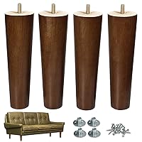 AORYVIC Furniture Leg Sofa Legs Replacement Wood 8 inch Mid Century Dresser Legs with 5/16 inch Bolt Set of 4