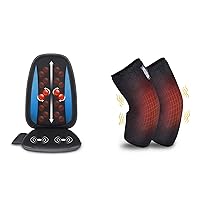 COMFIER Back Massager Knee Massager Bundle | Deep Tissue Kneading Massage Seat Cushion, Massage Chair Pad for Full Back Pain Relief, Electric Body Massager for Home or Office Chair use