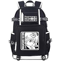 Anime Killua Zoldyck Printed Backpack Luminous Rucksack Laptop Backpack with USB Charging Port & Headphone Port