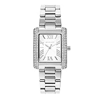 Michael Kors Emery Women's Watch, Rectangular Stainless Steel Watch for Women with Steel or Leather Band