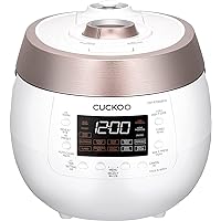 CUCKOO CRP-RT0609FW Twin Pressure Rice Cooker & Warmer, 12-Cup (Cooked), Nonstick Pot, 14 Menu Modes (White/Black, Made in Korea)