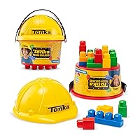 Tonka Tough Builders, Hard Hat, Building Block and Bucket playset– Made with Sturdy Plastic, Boys and Girls, Toddlers Ages 3+, Block playsets, Toddlers, Birthday Gift, Christmas, Holiday