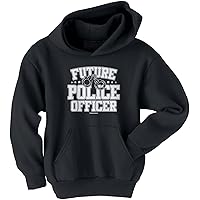 Threadrock Big Boys' Future Police Officer Youth Hoodie Sweatshirt L Black