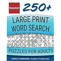 Funster 250+ Large Print Word Search Puzzles for Adults: Word Search Book for Adults Large Print with a Huge Supply of Puzzles