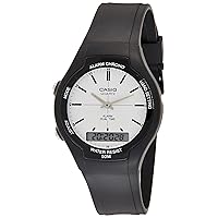 Casio Men's Core AW90H-7EV Black Rubber Quartz Watch with White Dial