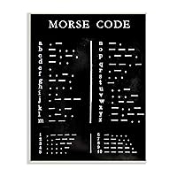 Stupell Industries Vintage Morse Code Chart Alphabet and Numerals, Designed by Vision Studio Wall Plaque, 13 x 19, Black