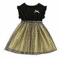 Summer Korean Version of Little Girl Star Print Super Immortal Foreigner Mesh Dress is Toddler Baptism Dress