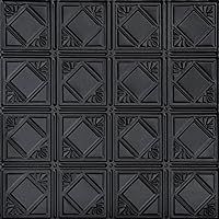 SKPC207-bk-24x24-N-12 Carnivale Stamped Metal Nail-up Tin Ceiling Tile (48 sq. ft), Satin Black