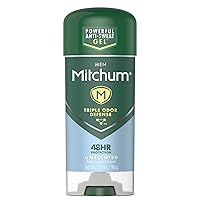 Mitchum Advanced Control Unscented Gel, Anti-Perspirant & Deodarant 3.4 oz (Pack of 8)