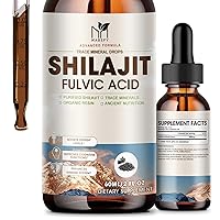 Shilajit Liquid Drops Pure Himalayan Organic Resin-High Absorption Shilajit for Women, Men-600mg Maximum Potency Natural Shilajit Resin with Fulvic Acid & 85+ Trace Minerals for Energy,Immune Support