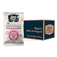 LesserEvil Himalayan Pink Salt Organic Popcorn, Premium Quality, Minimally Processed, No Vegetable Oil, 4.6 Oz, (Pack of 3)