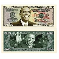 Pack of 5 - Barack Obama 2008-2016 Commemorative Dollar Bills - Collectible Novelty Million Dollar Bills - Best Gift for Obama Fans