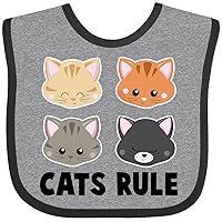 inktastic Cats Rule with Cat Heads Baby Bib