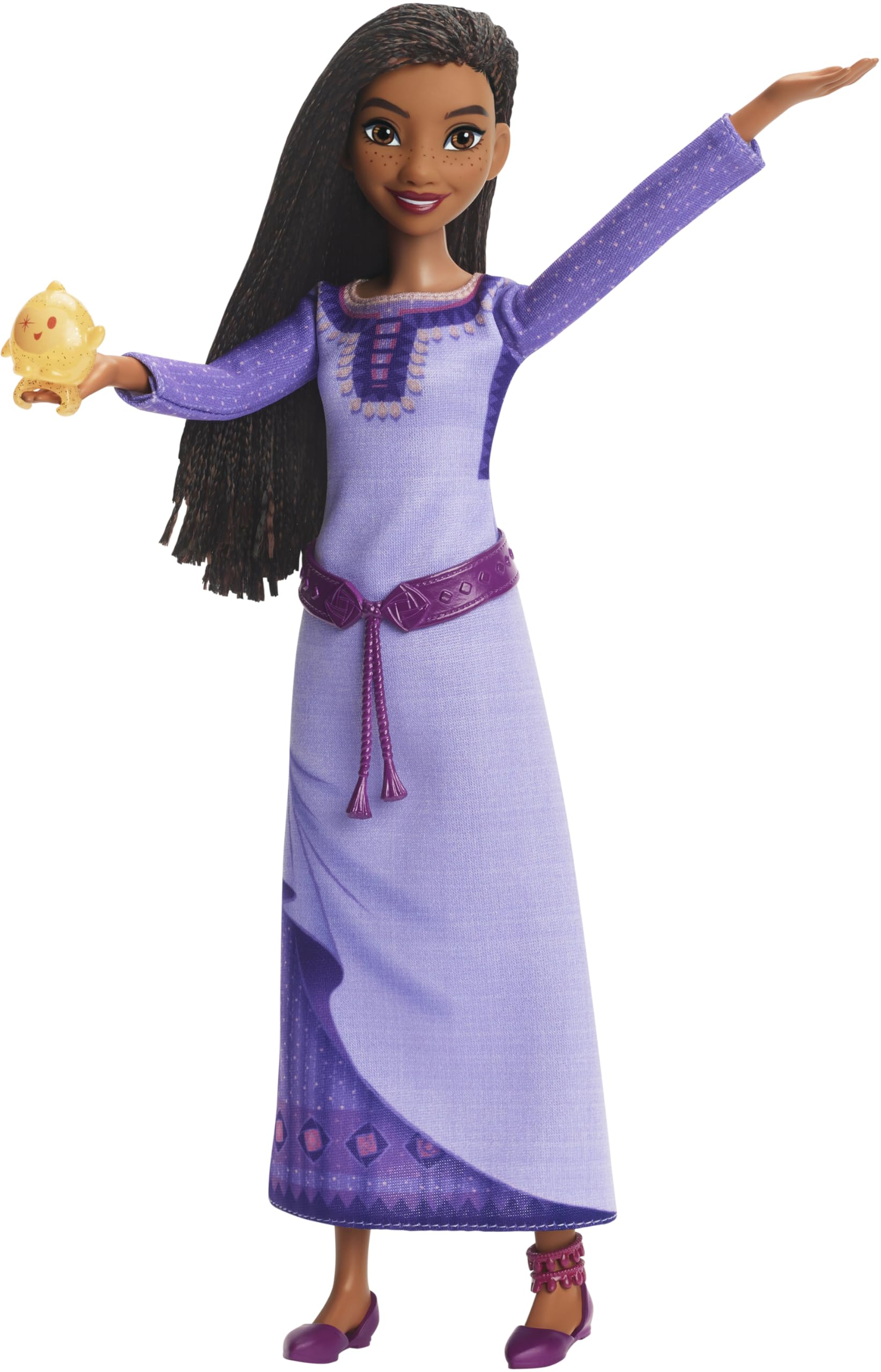 Mattel Disney's Wish Singing Asha of Rosas Fashion Doll & Star Figure, Posable with Removable Outfit, Sings “This Wish” in English