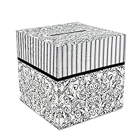 Fun Express - Black & White Design Card Box for Wedding - Party Supplies - Containers & Boxes - Paper Boxes - Wedding - 1 Piece