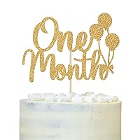 One Month Cake Topper, Wild One, Baby Shower Newborn Welcome Baby Boy Girl Cake Decorations, Happy 30 Days for Engagement Wedding Party Decorations Gold Glitter