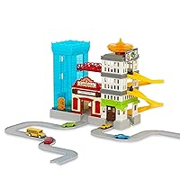 Driven by Battat – Pocket Big City Cruisin' Fleet – 60pc City Playset for Kids – Toy Cars Included – Buildings, Ramp, Tracks & More – Kids 3 Years +